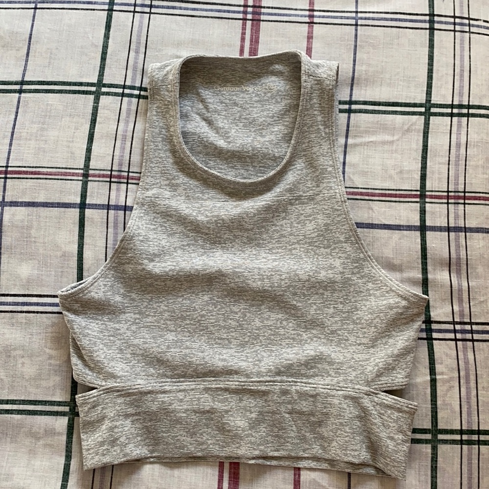 Outdoor voices split back crop top